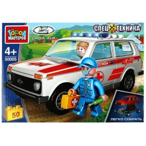 Конструктор LADA 4х4 СКОРАЯ ПОМОЩЬ 50 дет 50005-KK