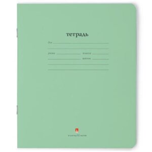 Тетрадь  12л Клетка Народная Зеленый 7-12-086/1