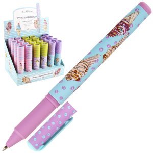 Ручка шар 0,7мм синяя DreamWrite Сахарный рожок 3 вида 20-0264/12