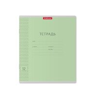 Тетрадь  12л Частая Косая Линия Классика с Линовкой Зеленая 46468