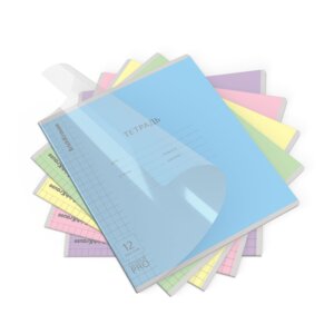 Тетрадь  12л Крупная клетка Классика CoverPrо ассорти с пласт облож 60548