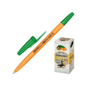 Ручка шар 0,7мм Зеленая Corvina 51 желтый корп 40163/04G