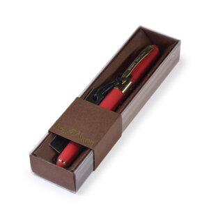 Ручка шар 0,5мм Синяя в футляре MONACO красный корп коричневая коробка 20-0125/041