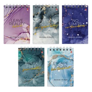 Блокнот  40л А7 Мрамор 5 видов 3-40-763