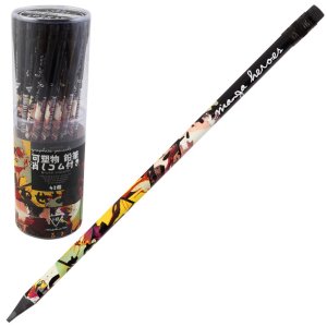 Карандаш ч/г HB с ластиком MANGA FANTASTIC HEROES пластик 21-0071/02