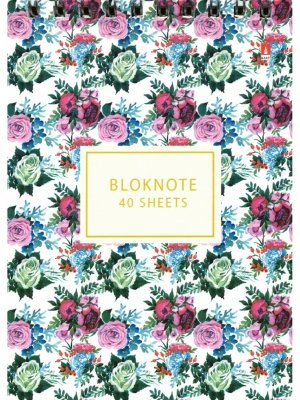 Блокнот  40л А6 ЦВЕТЫ. ПАТТЕРН 5 ВИДОВ Спираль 3-40-252