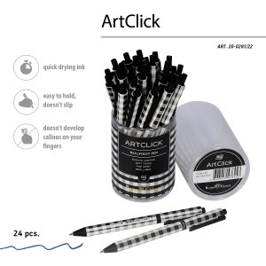 Авторучка шар 0,5мм Синяя ArtСlick Монохром Клетка 20-0281/22