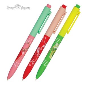 Авторучка шар 0,7мм Синяя FunClick My refresh 3 вида 20-0297/09