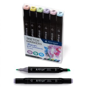 Набор скетчмаркеров 6цв двухсторонних Пастельные 1-6мм AL7475