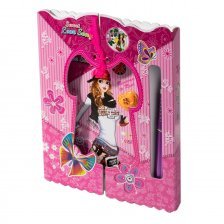 Подарочный блокнот в футйляре 18,0см*23,0см глиттер замочек Спираль AL10131/4