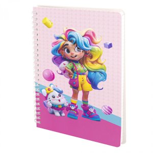 Подарочный блокнот 60л Клетка 14,5 см * 20,5 см ламинация конгрев эффект 3D Спираль AL11693