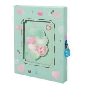 Блокнот подарочный 60л Линия А5 Воздушные сердечки Мятный Спираль AL9708