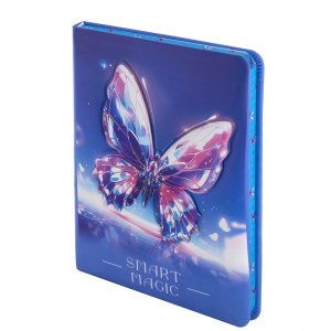 Блокнот подарочный  96л Линия 11,0см*18,0см Мечты Синий ПВХ конгрев 3D поролон AL11606