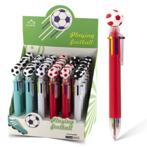 Авторучка шар 0,7мм 6цв Футбол AL11653