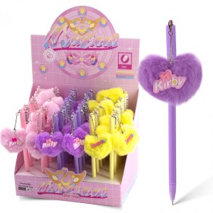 Ручка гелевая 0,7мм Синяя Love с брелком AL11645