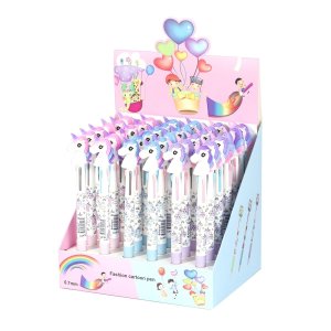 Авторучка шар 0,7мм 3цв цветная Единорожка AL8777