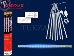 Светодиодная гирлянда Падающий снег 30см голубая Tz-12519