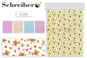 Ткань самоклеящаяся А4 21х30см Цветы S 2501