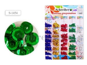 Пайетки декоративные 5цв ассорти 40 пакетов S-1454