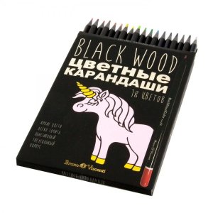 Карандаши 18цв BlackWoodColor пластик 30-0098
