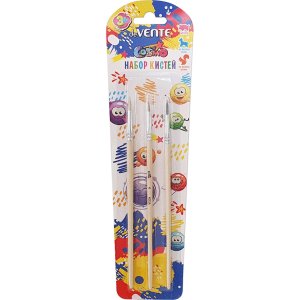 Набор кистей 3шт Белка № 3 Коза № 4 Щетина № 6 деревянная ручка Cosmo 8072311 