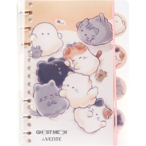 Блокнот 80стр B6 Линия Ghost Meow 4 картон разделит пластик обл 2350507