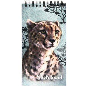 Скетчпад  45л Гепард 105x195мм 4 вида бумаг Спираль 52103