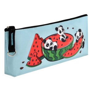 Пенал школьный 21х3.5х8см без наполнения Панды микрофибра ПВХ 57994