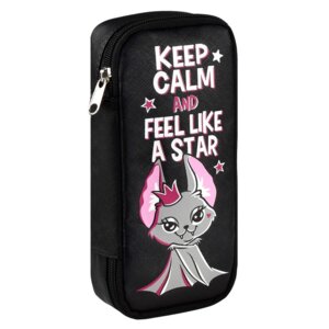 Пенал школьный 21х9х4см Мышь Принцесса полиуретан молния шелкография 59467