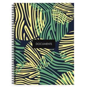 Папка А4 8 отд Желтые Узоры 23,5x31см полипроп пласт Спираль 49688