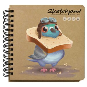 Скетчпад 120л Отважный Летчик 200х200мм крафт бум 80г 61861