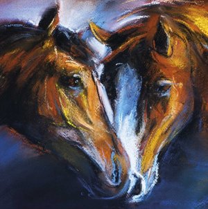 Алмазная мозаика 30*30 Степные кони с подр 59807