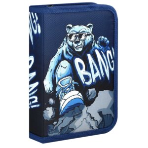 Пенал школьный 1 секция КРУТОЙ ГРИЗЛИ 62018/24 