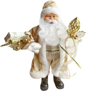 Новогодняя фигурка Дед Мороз 26x16x41,5см с подарками из пластика и ткани 86564