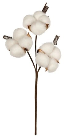 Декор элементы  1шт  01 Blumentag веточка хлопка 33см CTW-05 