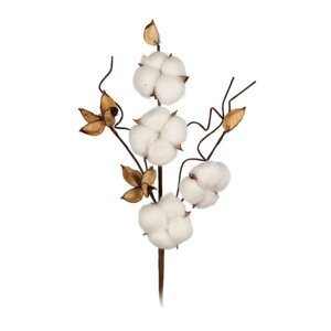 Декор элементы  1шт  01 Blumentag веточка хлопка 50см CTW-03  