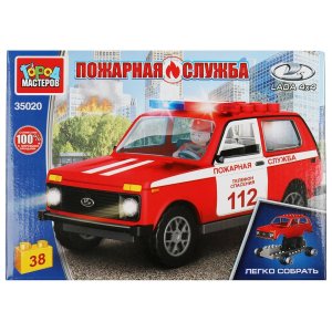 Конструктор LADA 4х4 Пожарная служба 38 дет