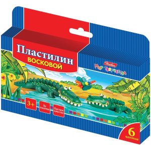 Пластилин  6цв Забавные зверята восковой KPv_06260