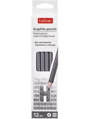 Карандаш ч/г H 12шт PERFECT шестигран BL_071084