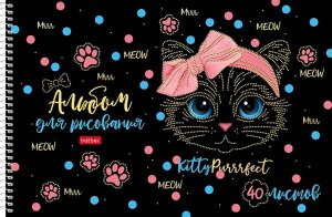 Альбом 40л Золотой Микс 3D фольга 3D лак 4 диз Спираль 40А4лофлВсп