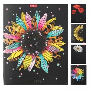 Тетрадь  96л Клетка Бал Цветов 3D фольга на скобе 96Т5лофВ1