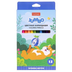 Карандаши 12цв утолщен JUMBO На полянке с точилкой CS_082683