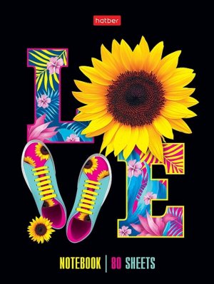 Записная книжка  80л А6 Клетка тв.переплет глянц LOVE 80ЗКт6В1_28709