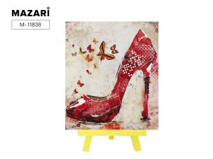 Алмазная мозаика Красная туфелька с мольбертом 21х25 см частичная выкладка M-11838