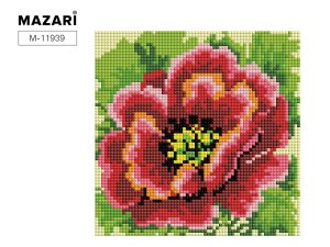 Алмазная мозаика Красный мак 20Х20см 