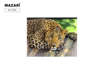Картина по номерам по дереву 30*40 Леопард M-11074