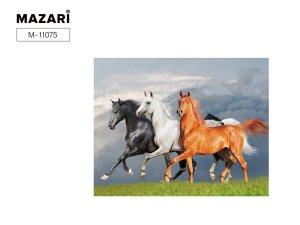 Картина по номерам по дереву Лошади 30*40 M-11075