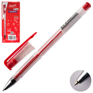 Ручка гелевая Красная с прозр корп РГ-6838 