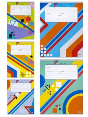 Тетрадь  12л Клетка Абстрактная Геометрия мел 5 диз 12-4341