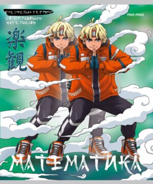 Тетрадь предм 48л Клетка Математика Аниме холодная фольга софт-тач 48-9422 